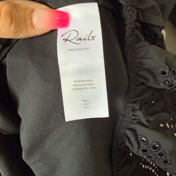 Rails Saylor Black Eyelet Dress Size Small - Picture 10 of 12